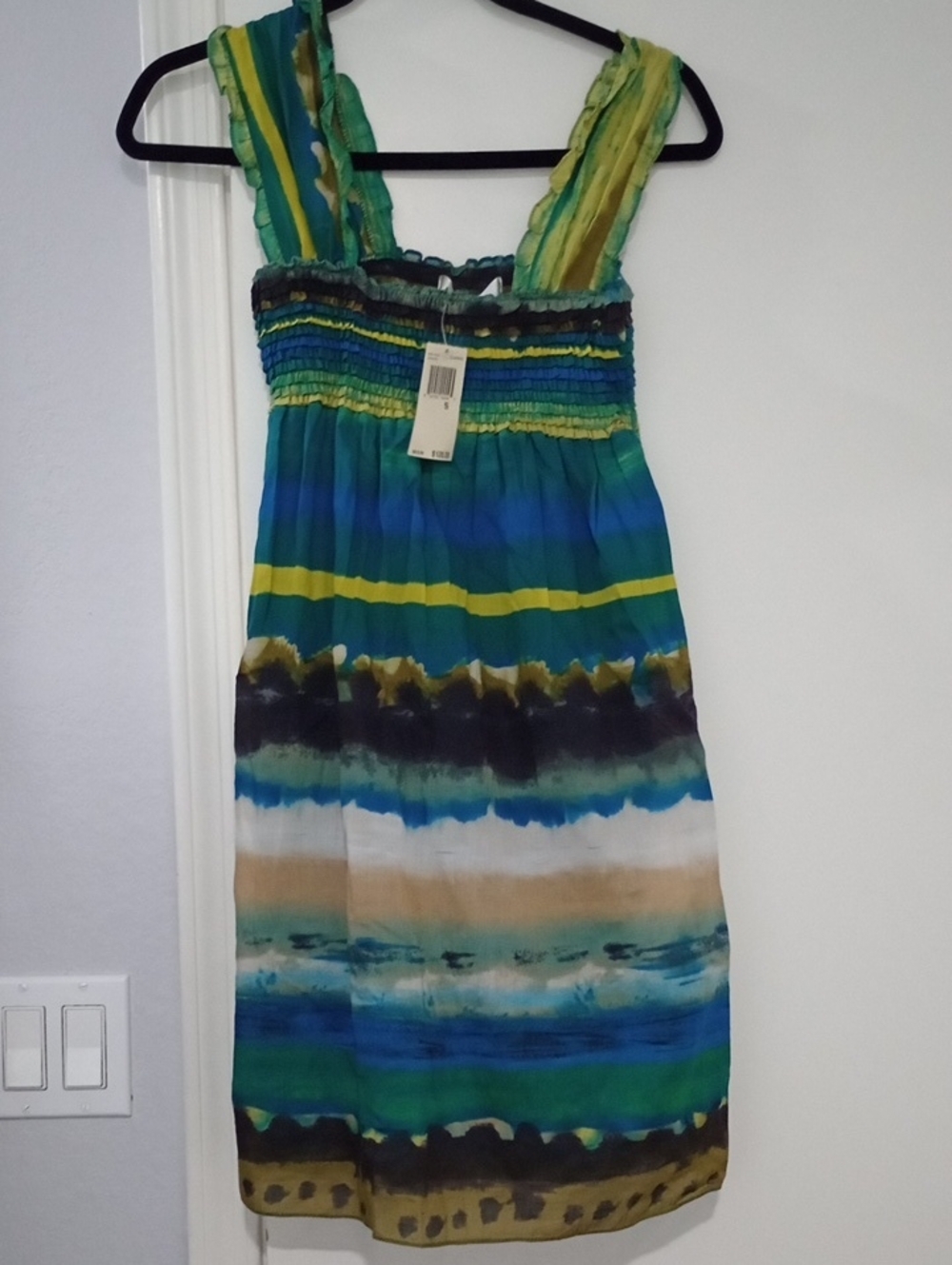 NWT Max Studio Green Blue Striped Sundress - Women Size S MSR $128